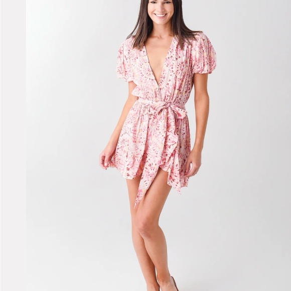 MISA LOS ANGELES Eloise mini dress in rose lemonade - Picture 1 of 8